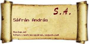 Sáfrán András névjegykártya